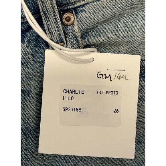 PISTOLA Charlie Jeans Womens Blue Size 26 Button Fly Straight Leg Distressed NWT - Picture 8 of 11